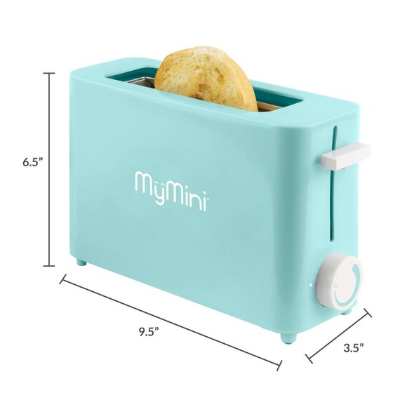 MyMini Single Slice Toaster – Aqua Retro Compact Kitchen Appliance 500 Watts - Picture 6 of 9
